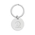 Engravable Stainless Steel Round Keychain — Personalized Initial & Message