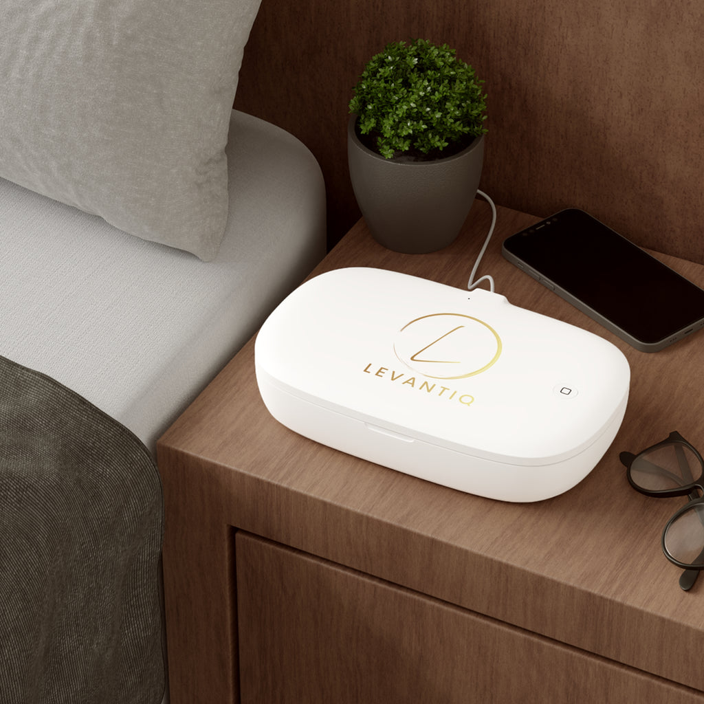 UV Phone Sanitizer & Wireless Charging Pad — 2-in-1 Sterilizer with Fast Qi Charging (LevantiQ Logo)