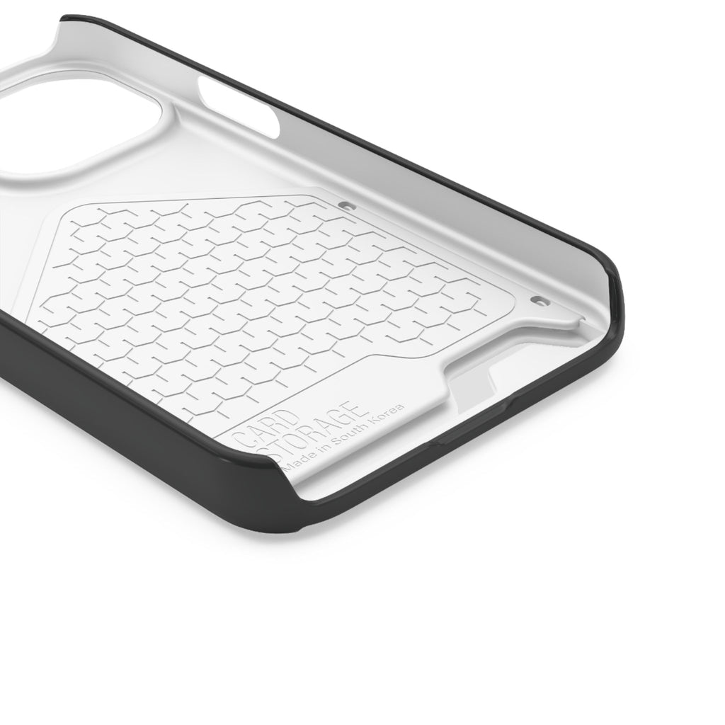 Phone Case with Card Holder — Sleek Black Logo Slim Wallet Case