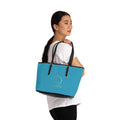 Tote Bag — Elegant Turquoise PU Shoulder Tote with Gold 'LevantiQ' Logo and Script