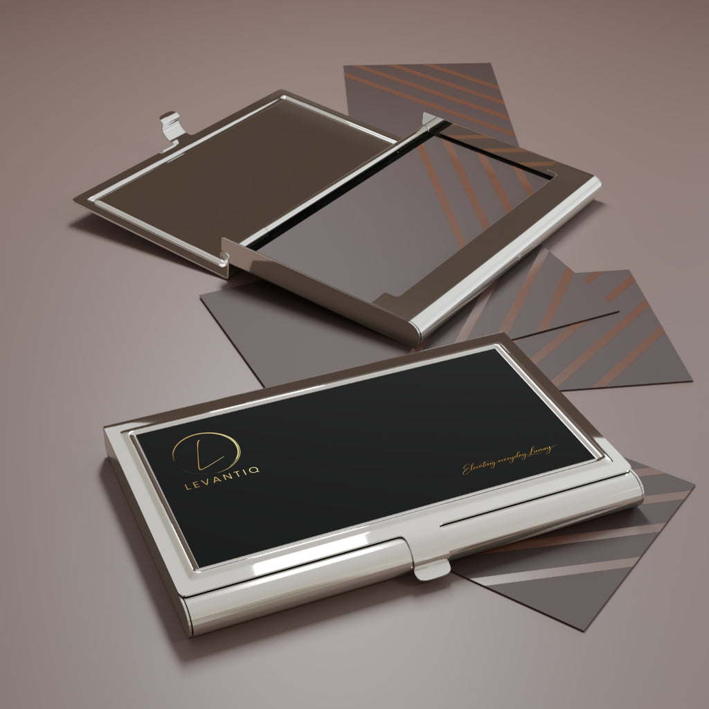 Black & Gold Metal Business Card Holder