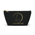 Luxury Black Accessory Pouch — Cosmetic & Travel T-Bottom Bag